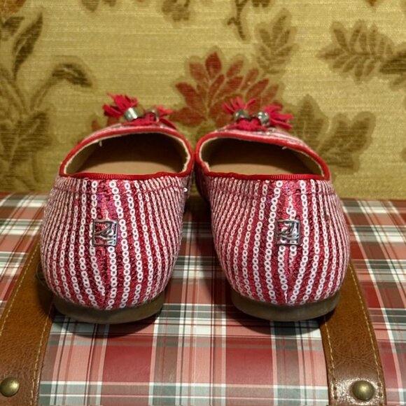 Sperry Top-Sider Bliss Berry & White Striped Sequin Flats Shoes Women SIZE 6.5 - Picture 7 of 14